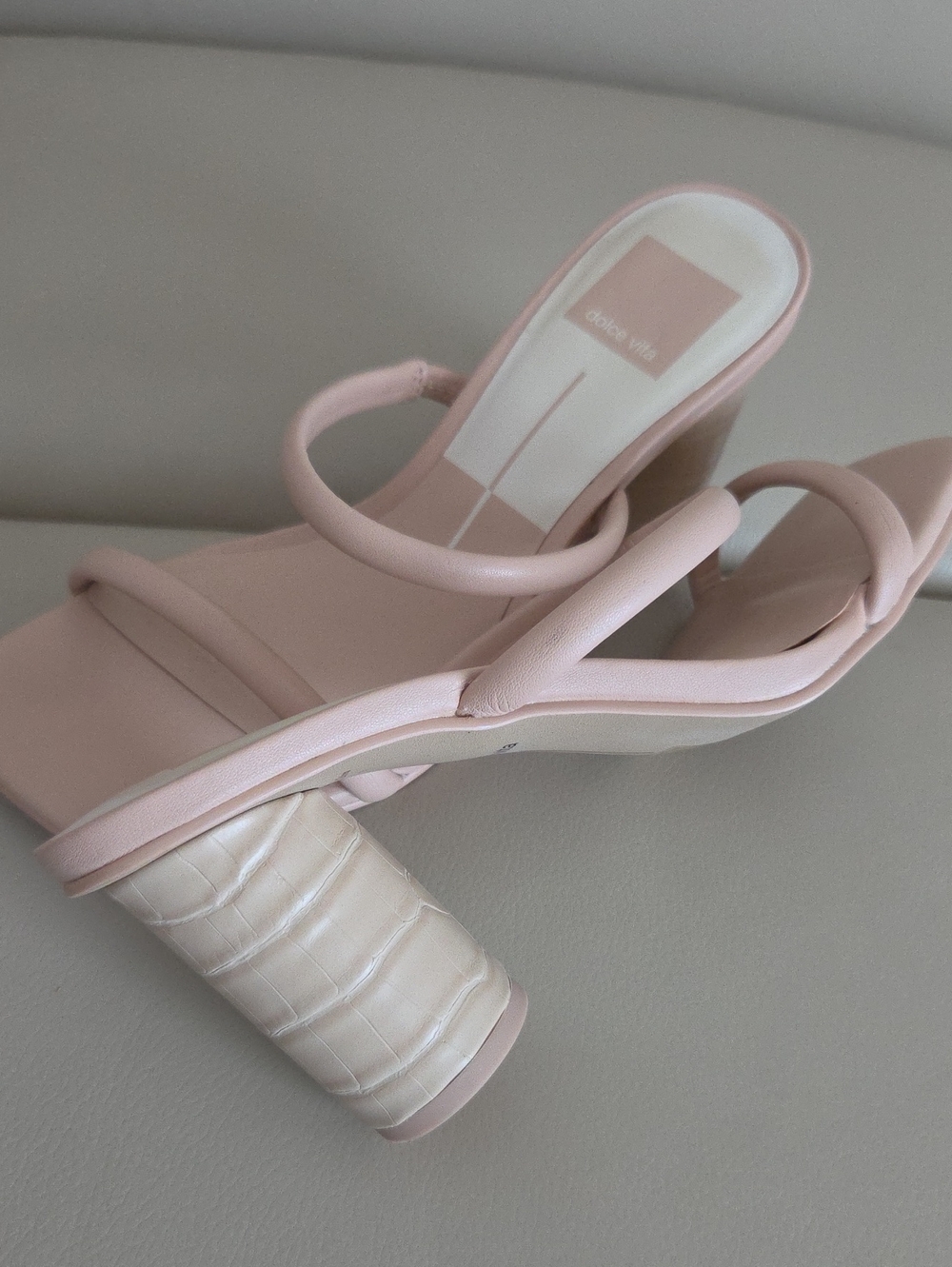 Dolce Vita Blush Pink Double-Strap Block Heel Sandal Size 6.5 - Picture 12 of 17